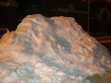 fake snow mountain at a movie set